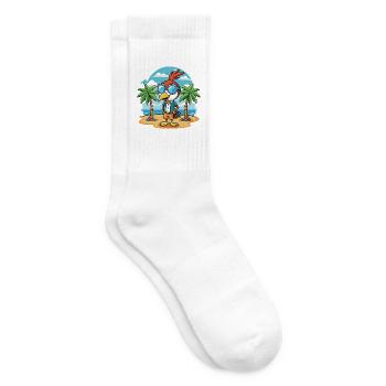 Woodpecker Funny Cartoon Summer Beach Sunglasses - Tennis socks - white - Right