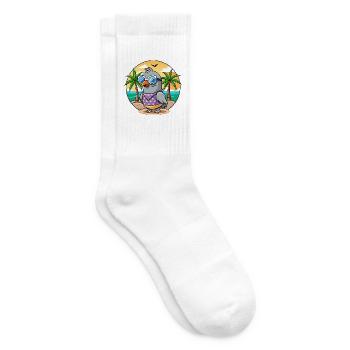 Taube Lustige Cartoon Sommer Strand Sonnenbrille - Tennissocken - Weiß - Rechts