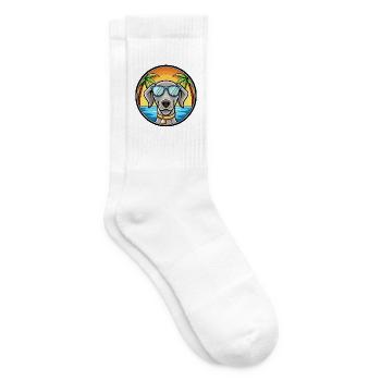 Weimaraner Hund Rasse Cartoon Sonnenbrille Strand - Tennissocken - Weiß - Rechts