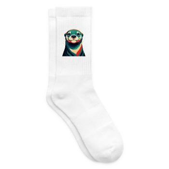 Otter Cartoon Character Colorful Pet Animal - Tennis socks - white - Right