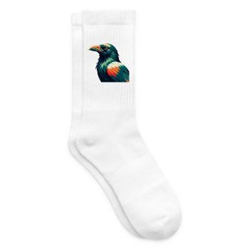 Crow Cartoon Character Colorful Pet Animal - Tennis socks - white - Right