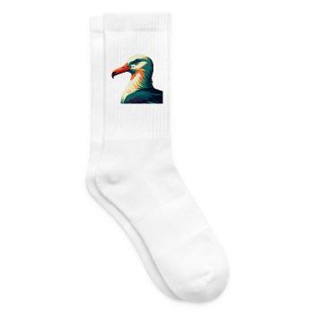Albatross Zeichentrickfigur Buntes Haustier Tier - Tennissocken - Weiß - Rechts