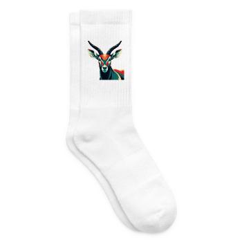 Antilope Zeichentrickfigur Buntes Haustier Tier - Tennissocken - Weiß - Rechts
