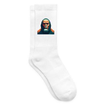 Big Foot Cartoon Figur Buntes Haustier Tier - Tennissocken - Weiß - Rechts