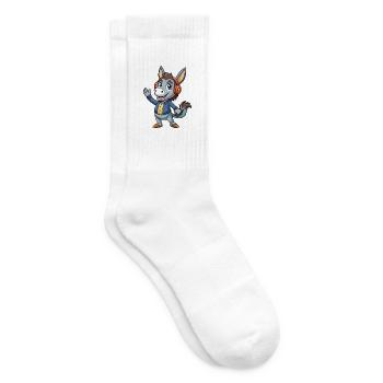 Esel Lustige Cartoon Figur Kopfhörer Musik - Tennissocken - Weiß - Rechts