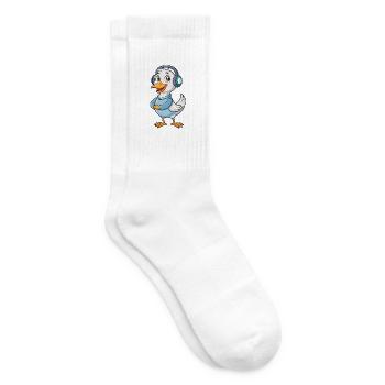 Goose Funny Cartoon Character Casque Musique - Chaussettes de tennis - blanc - Droite