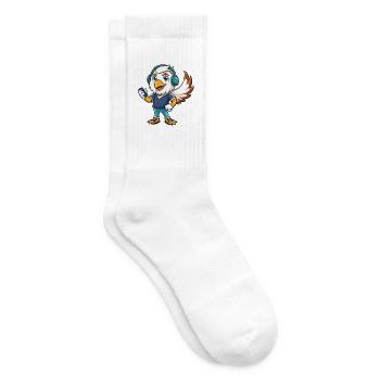 Eagle Funny Cartoon Character Musique de casque - Chaussettes de tennis - blanc - Droite