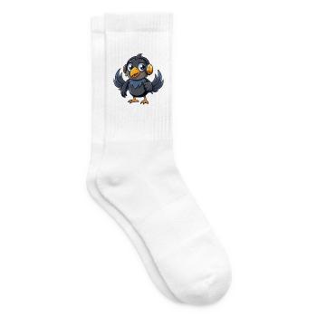 Crow Funny Cartoon Character Musique de casque - Chaussettes de tennis - blanc - Droite