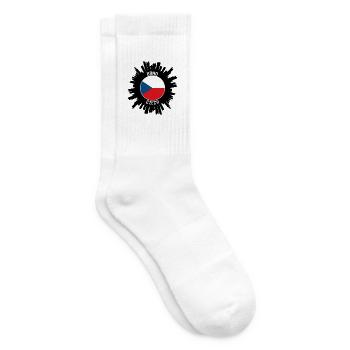 Brünn Skyline Tschechische Flagge Reise Souvenir - Tennissocken - Weiß - Rechts