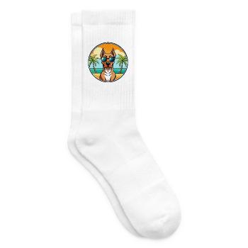 Rhodesian Ridgeback Hunderasse Cartoon Sonnenbrille - Tennissocken - Weiß - Rechts