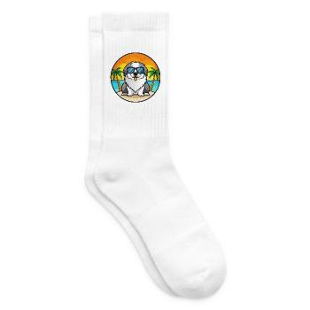 Pyrenäen-Mastiff-Hunderasse Cartoon-Sonnenbrille Strand - Tennissocken - Weiß - Rechts