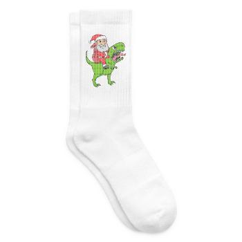 Weihnachten Dinosaurier Ugly Christmas Effekt - Tennissocken - Weiß - Rechts
