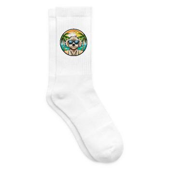 Maltipoo Hunderasse Cartoon Sonnenbrille Strand - Tennissocken - Weiß - Rechts