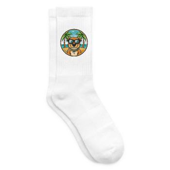 Majestätische Baumhund Hunderasse Cartoon Sonnenbrille - Tennissocken - Weiß - Rechts