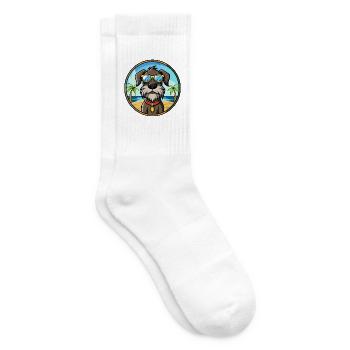 Deutscher Drahthaar Vorstehhund Rasse Cartoon Strand - Tennissocken - Weiß - Rechts