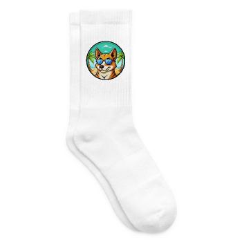 Carolina Hunderasse Cartoon Sonnenbrille Strand - Tennissocken - Weiß - Rechts
