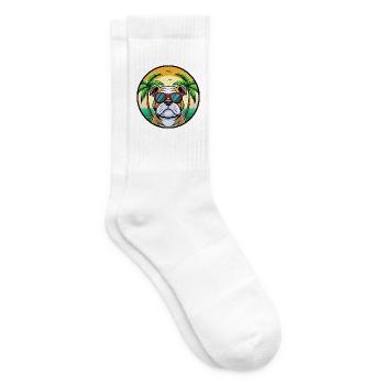 Bulldog Breed Cartoon Lunettes de soleil Beach - Chaussettes de tennis - blanc - Droite