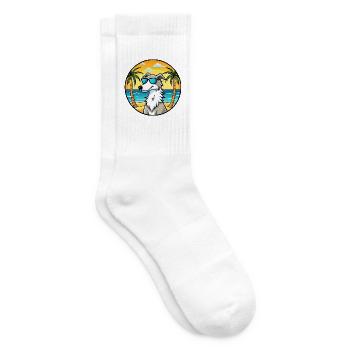 Barsoi Hund Rasse Cartoon Sonnenbrille Strand - Tennissocken - Weiß - Rechts