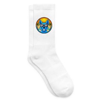 Blue Heeler Hunderasse Cartoon Sonnenbrille Strand - Tennissocken - Weiß - Rechts