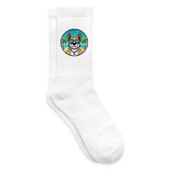 Australian Cattle Dog Rasse Cartoon Sonnenbrille Strand - Tennissocken - Weiß - Rechts