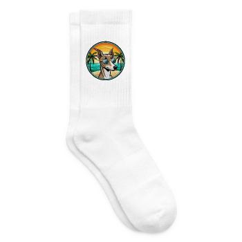 Polnischer Windhund Hund Rasse Cartoon Sonnenbrille Strand - Tennissocken - Weiß - Rechts