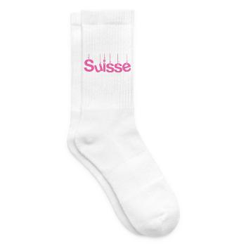 SUISSE. PAYS. GENEVE. SUISSE. HUMOUR - Chaussettes de tennis - blanc - Droite