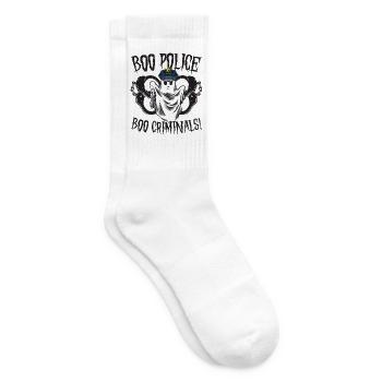Buh Polizei, Buh Kriminelle! Polizist Halloween - Tennissocken - Weiß - Rechts