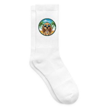 Norfolk Spaniel Hunderasse Cartoon Sonnenbrille Strand - Tennissocken - Weiß - Rechts