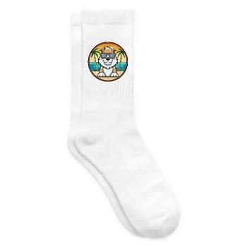 Cumberland Chien de berger Race Cartoon Lunettes de soleil Beach - Chaussettes de tennis - blanc - Droite