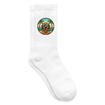 Bloodhound Hund Rasse Cartoon Sonnenbrille Strand - Tennissocken - Weiß - Rechts