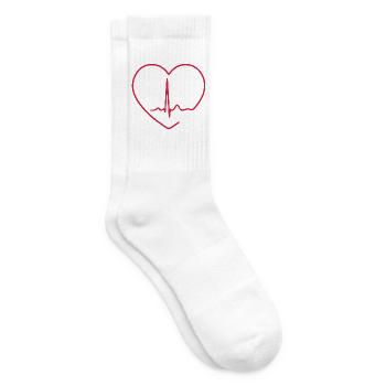 Herzschlag-EKG-Linie Medizinischer Pulswellen-Ikon-Vektor - Tennissocken - Weiß - Rechts