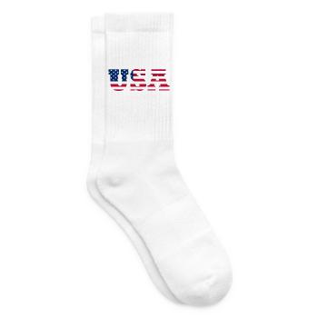 Stars & Stripes Lettermark USA - Tennissocken - Weiß - Rechts