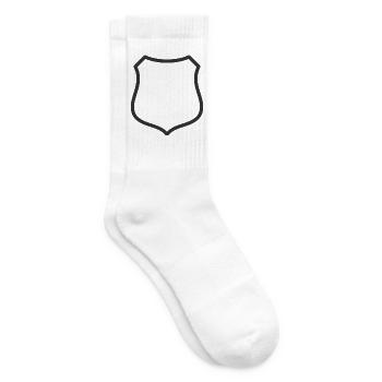 Leeres Schildlinien-Symbol Abzeichen Wappen Umrisssymbol - Tennissocken - Weiß - Rechts