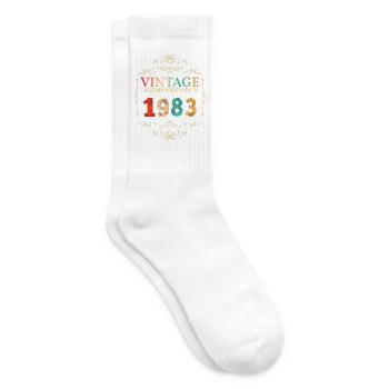 Born 1983 Vintage Retro Anniversary - Tennis socks - white - Right