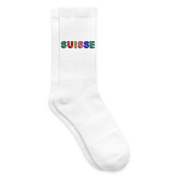 SUISSE. PAYS. GENEVE. HUMOUR. DRAPEAU. GENEVE - Chaussettes de tennis - blanc - Droite