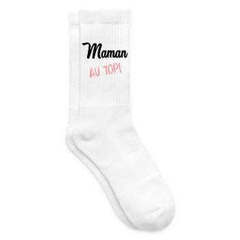 FÊTE DES MÈRES. BONNE FÊTE MAMAN. MAMAN - Chaussettes de tennis - blanc - Droite