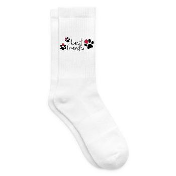 Slagon bester Freund, ich liebe meinen Hund oder meine Katze. - Tennissocken - Weiß - Rechts