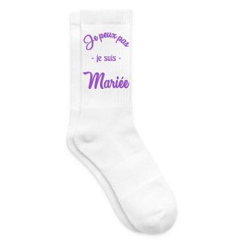 HOCHZEIT. PAAR. ICH HABE GERADE GEHEIRATET. Junggesellinnenabschied - Tennissocken - Weiß - Rechts
