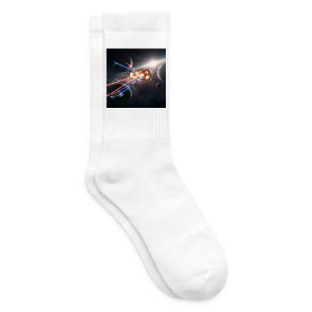Futuristische Raumfahrt-Illusion - Tennissocken - Weiß - Rechts