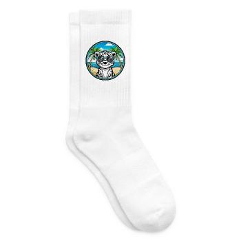Schneeleopard Baby Katze Rasse Cartoon Sonnenbrille Strand - Tennissocken - Weiß - Rechts