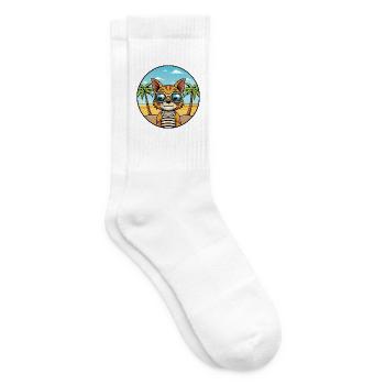 Ocicat Breed Cartoon Sonnenbrille Strand - Tennissocken - Weiß - Rechts