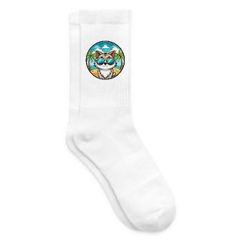Birma Katzenrasse Cartoon Sonnenbrille Strand - Tennissocken - Weiß - Rechts