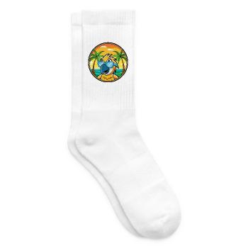 Papagei Lustige Cartoon Sommer Strand Sonnenbrille Cool - Tennissocken - Weiß - Rechts