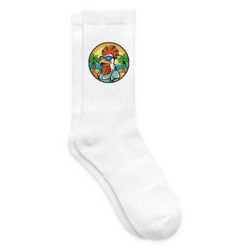 Hahn Lustige Cartoon Sommer Strand Sonnenbrille Cool - Tennissocken - Weiß - Rechts