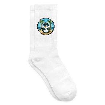 Pinguin Lustige Cartoon Sommer Strand Sonnenbrille Cool - Tennissocken - Weiß - Rechts