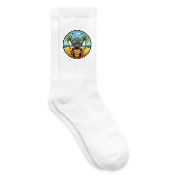 Ameise lustige Cartoon Sommer Strand Sonnenbrille Aufkleber - Tennissocken - Weiß - Rechts