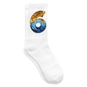 NO. 6 NUMBER 6 COOL 6TH BIRTHDAY - Tennis socks - white - Right