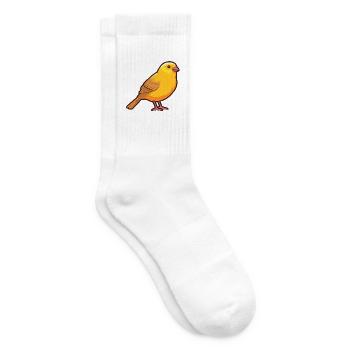 Kanarische Karikatur Kawaii Aquarellillustration - Tennissocken - Weiß - Rechts