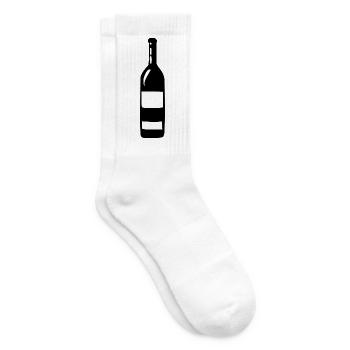 Wine Wine Bottle White Wine Red Wine Gift - Tennis socks - white - Right
