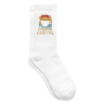 Camping und Kaffee - Tennissocken - Weiß - Rechts